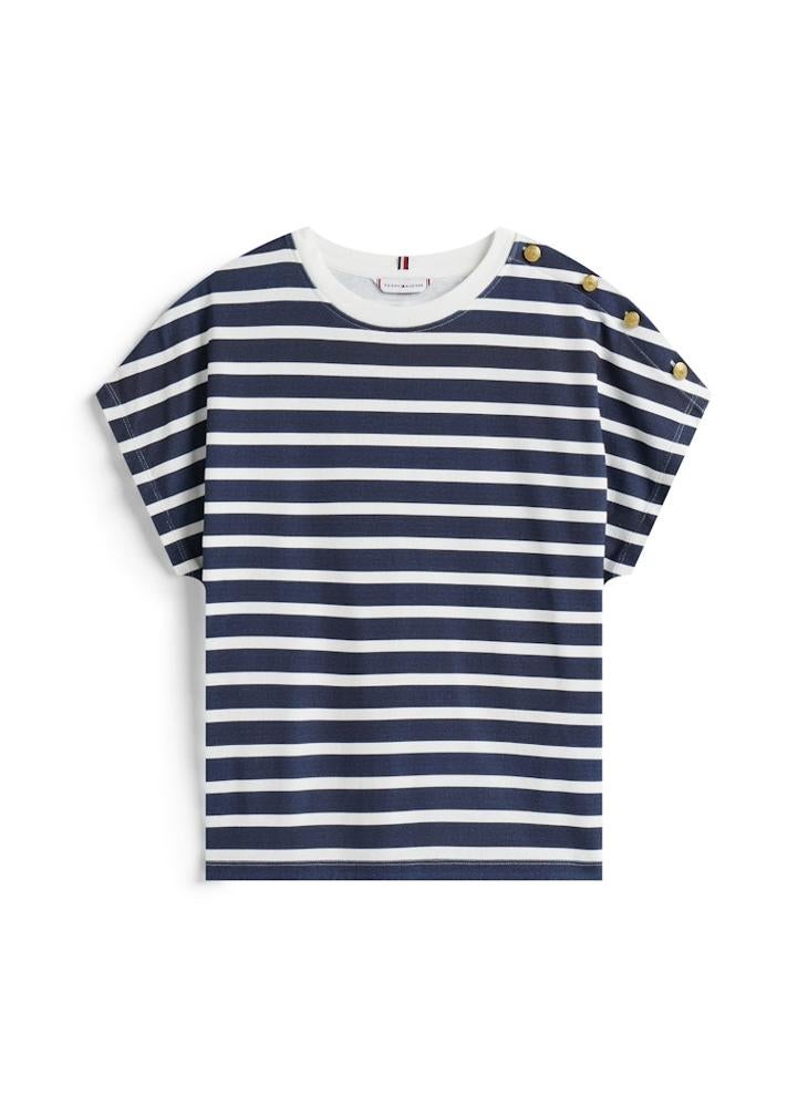 تومي هيلفيغر تيشيرت بياقة دائرية مخطط - Image 5